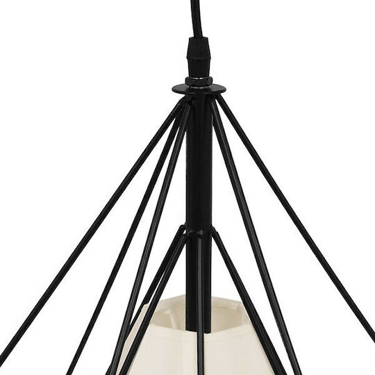 GloboStar Kairi Hängelampe Schwarz Raster mit Fassung E27 38x39cm.