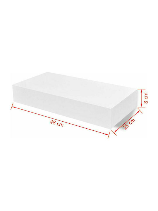 Рафт Стенен Бял 48x25x8см.