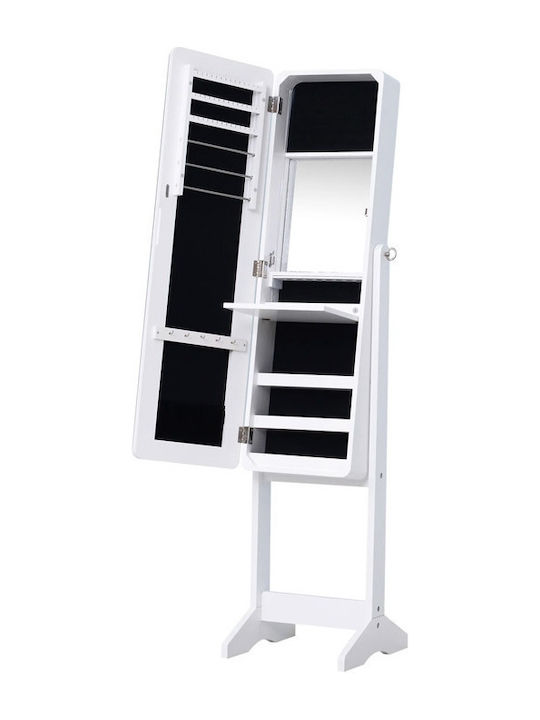 HomCom Floor Mirror with White Wooden Frame 146x30cm