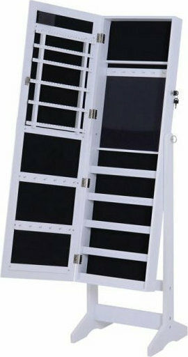 HomCom Καθρέπτης με Λευκό Ξύλινο Πλαίσιο 146x40cm