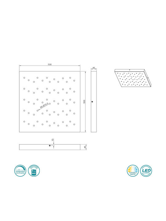 Trio Lighting Titus Platz Draußen LED Panel 22W mit Warm zu kühlem Weiß Licht