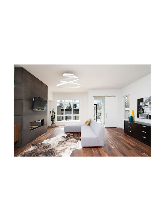 Ondaluce Vuelta Ceiling Mount Light 55cm Silver with Integrated LED