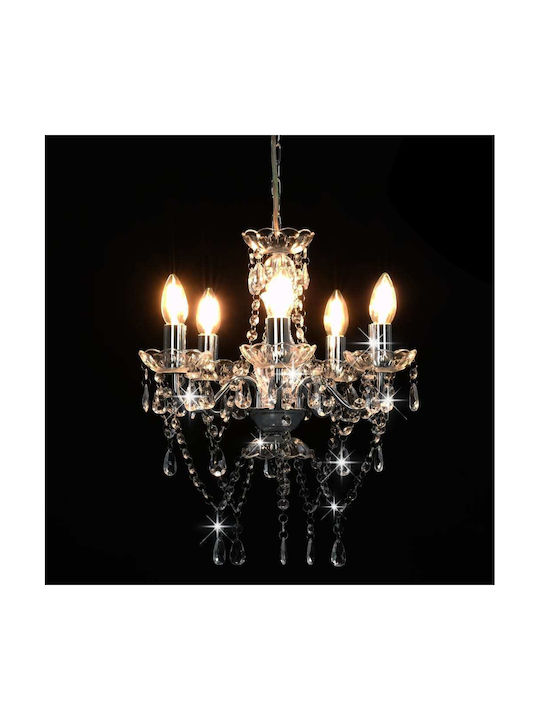 vidaXL Candelabru 5xE14 cu Lumânări Argint 281601