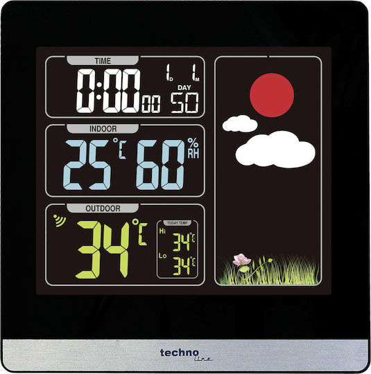 Technoline WS 6448 Drahtlos Wetterstation Digital Tischplatte Schwarz