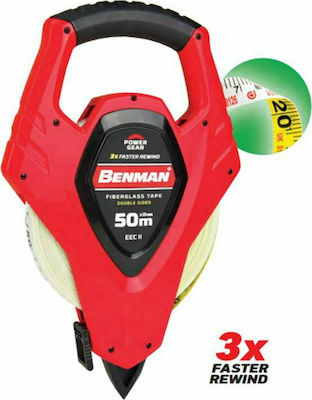 Benman Fiberglass Tape Measure 15mm x 50m