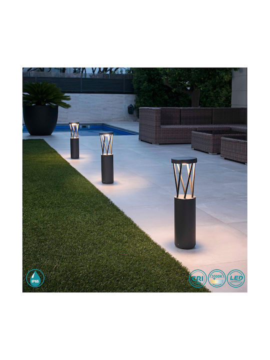 Faro Barcelona Twist Small Post Outdoor Floor Lamp 10W with Warm White Light IP65 Black