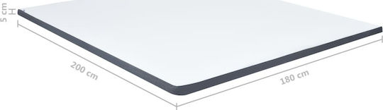 vidaXL Ανώστρωμα King Size Memory Foam με Αποσπώμενο Κάλυμμα 180x200x5εκ.