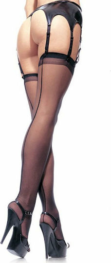 Leg Avenue Sheer Backseam Stockings Секси чорапи Черни 3003-4388