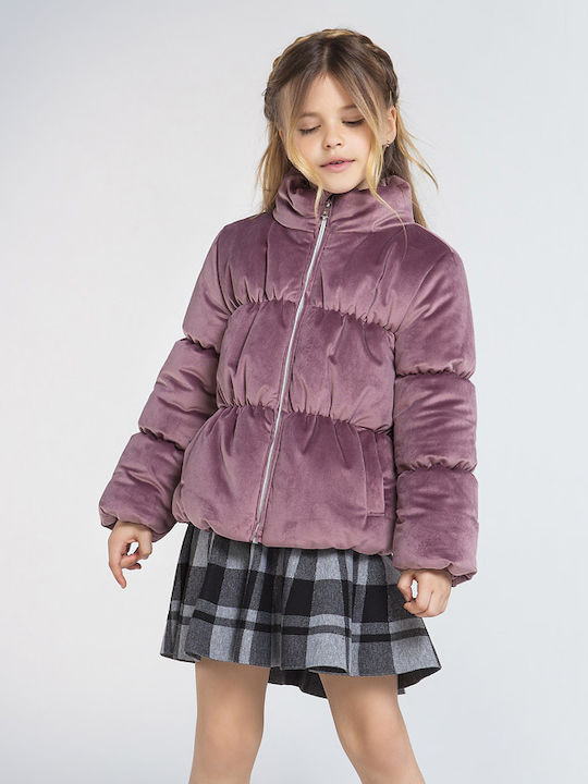 Kids' Quilted Jacket Short Purple