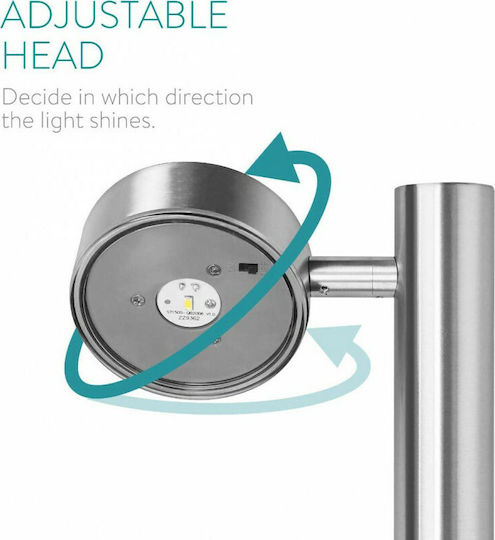 Navaris Solar Light Floor Column Natural White 4000K with Photocell IP44 15.4cmx8.9cmx65.3cmcm