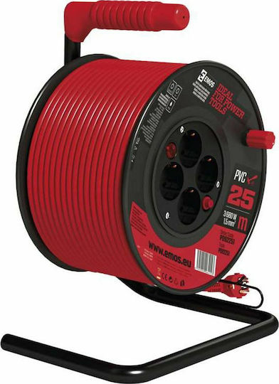 Emos Closed Type Extension Reel Cord 3 x 1.5mm²/25m Black