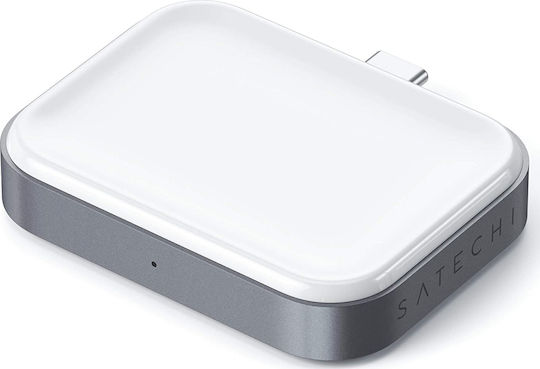 Satechi USB-C Wireless Charging Dock Βάση Φόρτισης σε Γκρι χρώμα για Apple AirPods