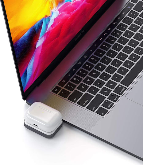 Satechi USB-C Wireless Charging Dock Βάση Φόρτισης σε Γκρι χρώμα για Apple AirPods