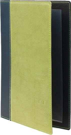 Securit Menu Holder Made of PU Leatherette in Green Colour 25.3x17.7 cm Trendy Range A5