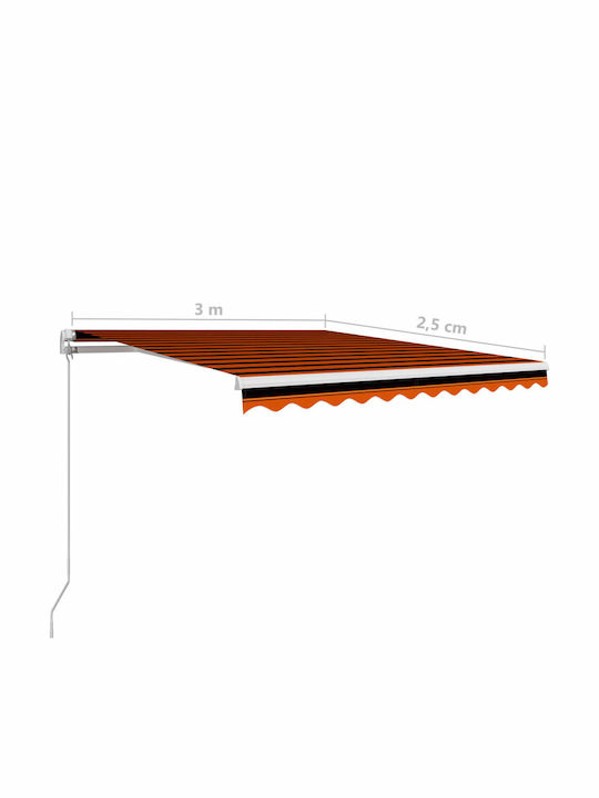vidaXL Terrace Wall Tent Orange 3x2.5cm