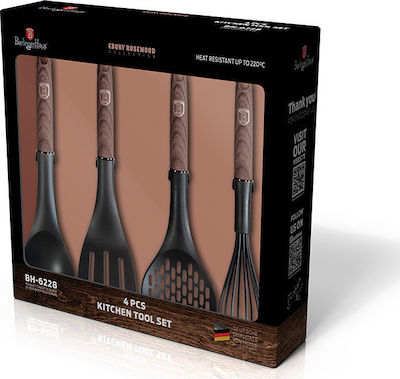 Berlinger Haus Plastic Cooking Utensil Set Brown Ebony Rosewood Collection 4pcs