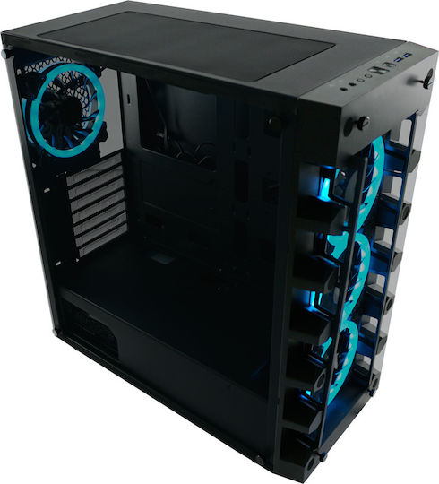 LC-Power Gaming 709B - Solar_System_X Midi Tower Κουτί Υπολογιστή με Πλαϊνό Παράθυρο και RGB Φωτισμό Μαύρο