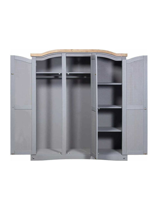 Тройна врата Гардероб Corona Сив 151.6x52x170см