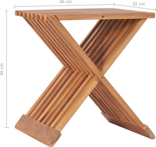 Дървена Външна Табуретка 40x32x45см