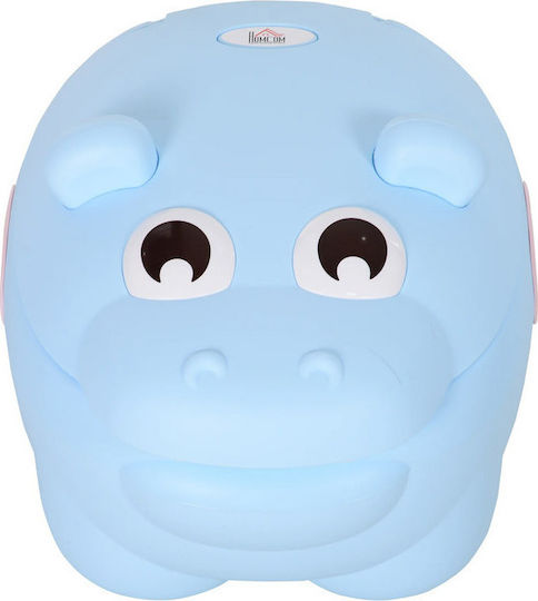 HomCom Портативно Гърне Образователно Гърне с Капак Hippo с Капак Син до 25кг