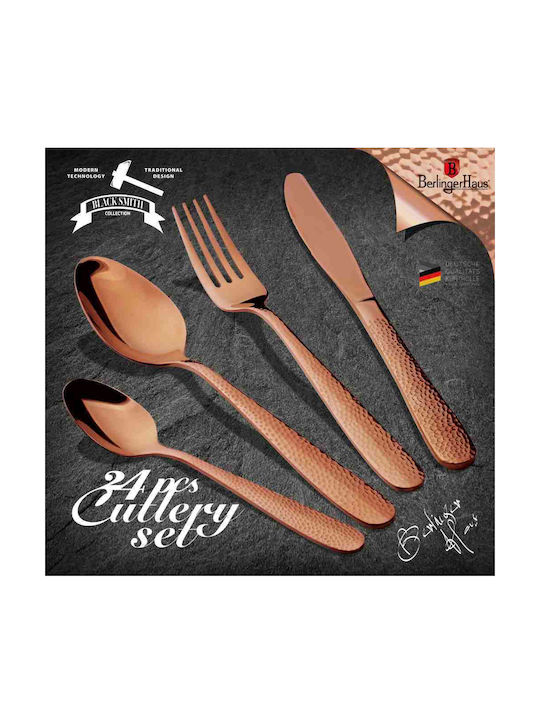 Berlinger Haus Rose Gold Edition Σετ Μαχαιροπίρουνα Ανοξείδωτα Ροζ Χρυσό 24τμχ