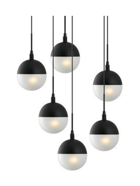 Luma Pendant Suspension for 6 Bulbs E27 Black