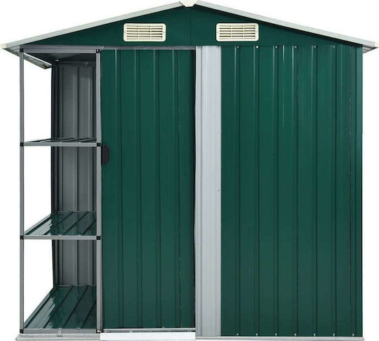 Metallic Garden Shed Galvanized Green with Air Vents M2.05xW1.30xH1.83m