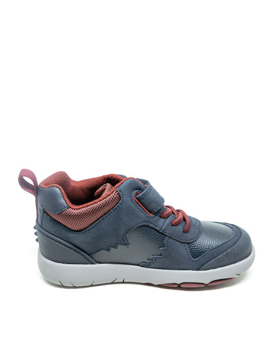 Rex Park K Anatomical Leather Kids Boots with Velcro Blue