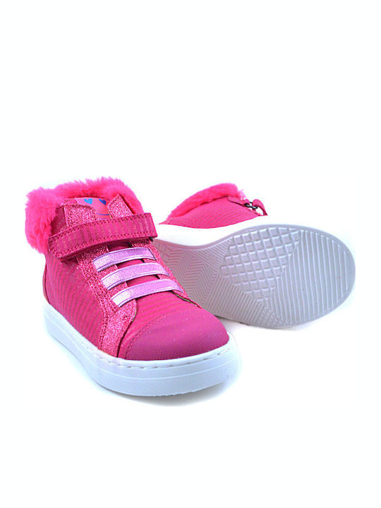 Kids Sneakers High Anatomic with Scratch Fuchsia