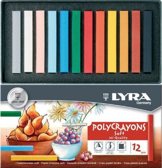 Lyra Παστέλ Σετ Κηρομπογιές 12τμχ