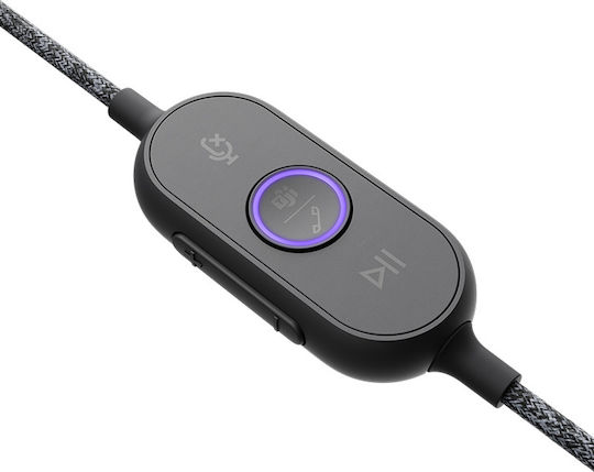 Logitech Zone Wired On Ear Multimedia Ακουστικά με μικροφωνο και σύνδεση USB-C / USB-A σε Γκρι χρώμα