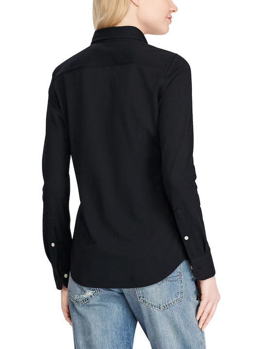Women's Pique Monochrome Long Sleeve Shirt Black