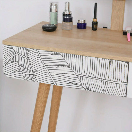 Masută De Toaletă De Podea Din Lemn Maro Cu Oglindă 39x70x120cm