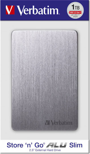 Verbatim Store 'n' Go ALU Slim USB 3.2 Externe HDD 1TB 2.5" Gray