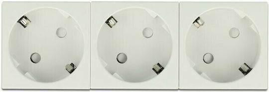 DeLock Easy 45 Τριπλή Χωνευτή Πρίζα Ρεύματος 45x45mm 5τμχ Λευκή 5τμχ