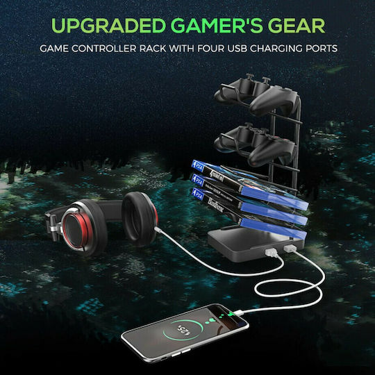 Gaming Office Z1-S Wooden Black with Metal Legs & LED 113x61.5x77.5cm