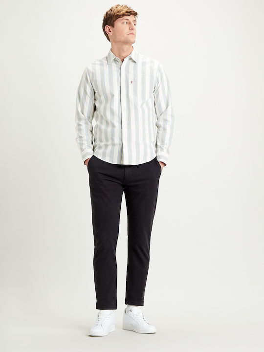 Xx Ανδρικό Παντελόνι Chino Ελαστικό Slim Fit Mineral Black