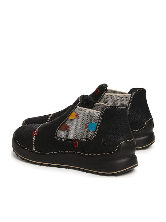 Piele Cizme de gleznă pentru femei Negru