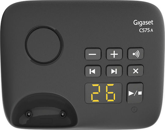 Gigaset C575A Ασύρματο Τηλέφωνο Duo με Ελληνικό Μενού Μαύρο