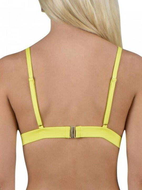 Blu4u Triangle Bikini Top with Adjustable Straps Yellow