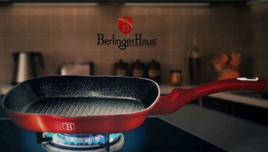 Berlinger Haus Metallic Line Grill aus Aluminium mit Steinbeschichtung Burgundy Collection 28cm