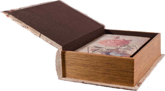 SP Souliotis Wooden Book Decorative Boxes Set Flowers 2pcs