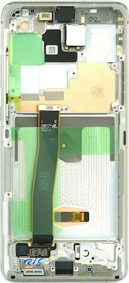 Samsung Mobile Phone Screen Replacement with Frame andTouch Mechanism for Galaxy S20 Ultra (White)