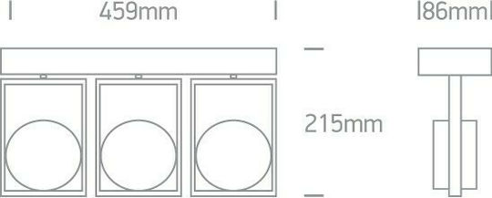 One Light Τριπλό Σποτ με Ντουί AR111 σε Ασημί Χρώμα One Light Τριπλό Σποτ με Ντουί AR111 σε Ασημί Χρώμα