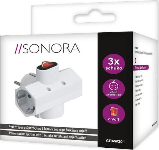 Sonora CPAW301 Ταφ 3 Θέσεων με Διακόπτη