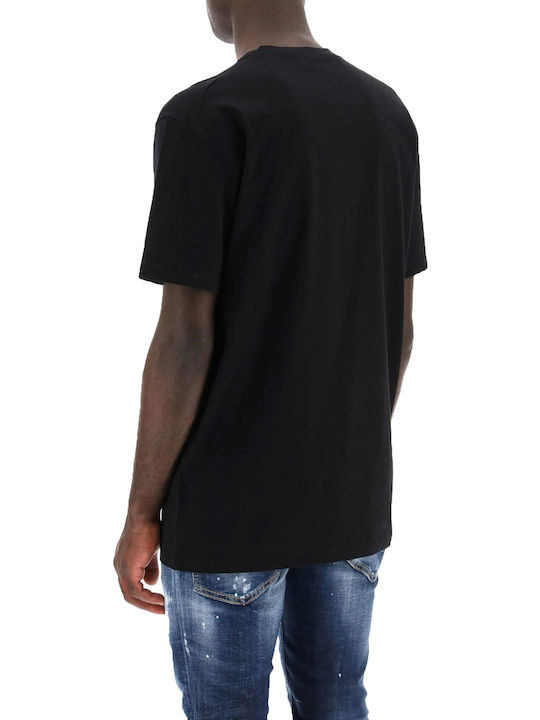 Dsquared2 T-shirt Bărbătesc cu Mânecă Scurtă Negru