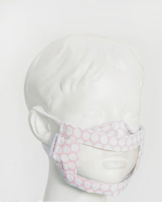 Pennie Smile Kids Ανεμπόδιστης Επικοινωνίας 15x7cm Schutzmaske Stoff mit klarem Fenster Rosa 420137-03 1Stück