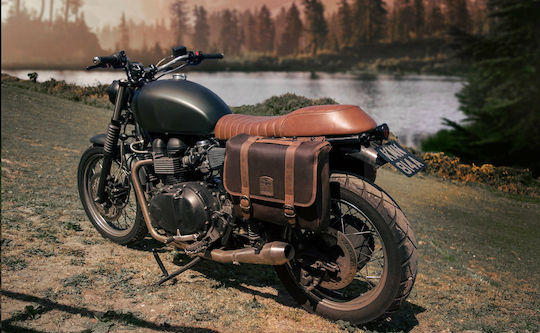 Longride Racer Saddlebag Single Side Πλαϊνή Βαλίτσα Μοτοσυκλέτας 15lt σε Καφέ Χρώμα