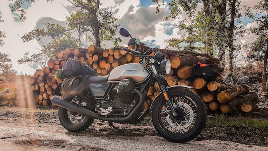Longride Patriot Saddlebag Πλαϊνή Βαλίτσα Μοτοσυκλέτας 12lt σε Καφέ Χρώμα