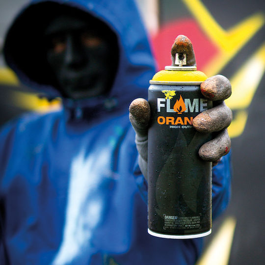 Flame Paint Σπρέι Βαφής Flame Orange Ακρυλικό με Ματ Εφέ Aqua 400ml